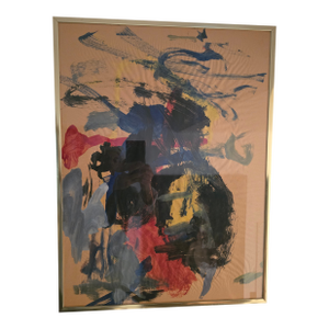 Vintage Mid Century Modern Abstract Expressionist Painting