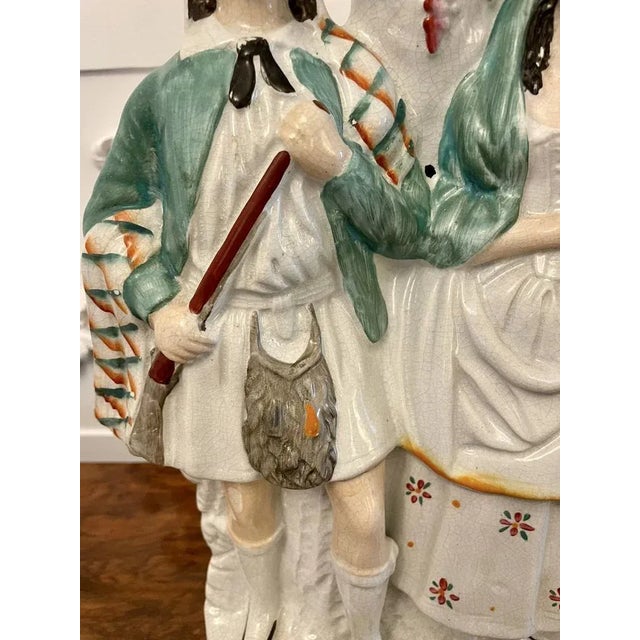 Large Victorian Flat Back Figure from Staffordshire, 1860s For Sale - Image 6 of 11