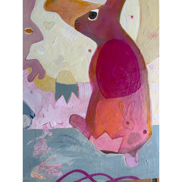 “Fluffle” a Rabbit Painting by LWren Walraven For Sale - Image 10 of 10