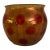 Vintage Amber With Red Polkadot MCM Art Glass Rose Bowl For Sale