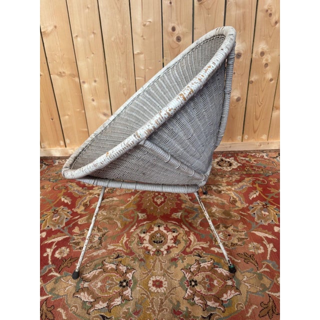 1960s Wicker Shell Chair, 1960s For Sale - Image 5 of 9