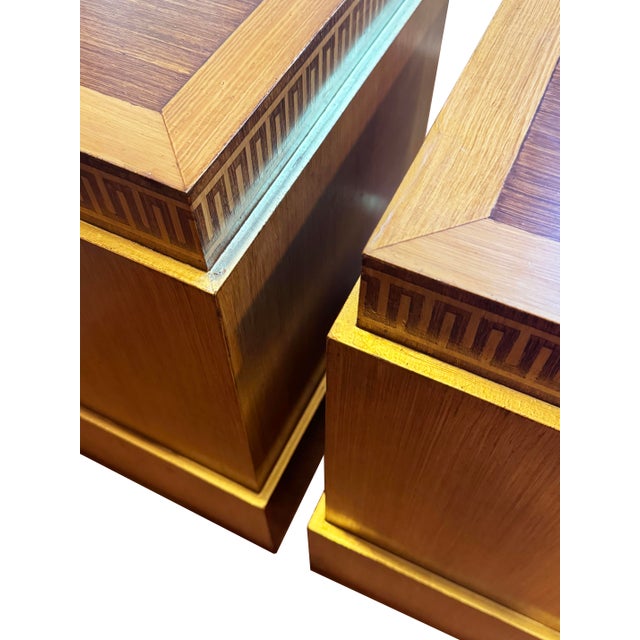 Neoclassical Art-Deco Style Pair of Pedestals Stands With Greek Key Motif For Sale - Image 11 of 11