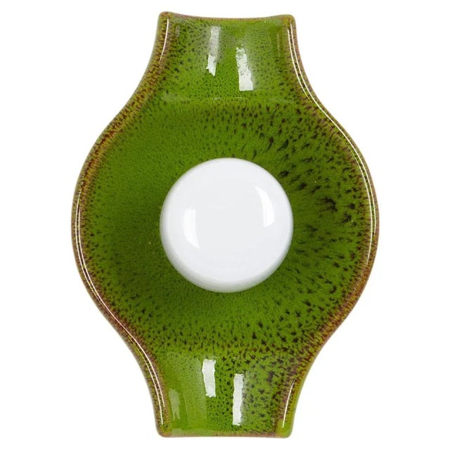 Green Ceramic Sputnik Wall Light attributed to Cari Zalloni, Germany, 1970s For Sale - Image 6 of 6