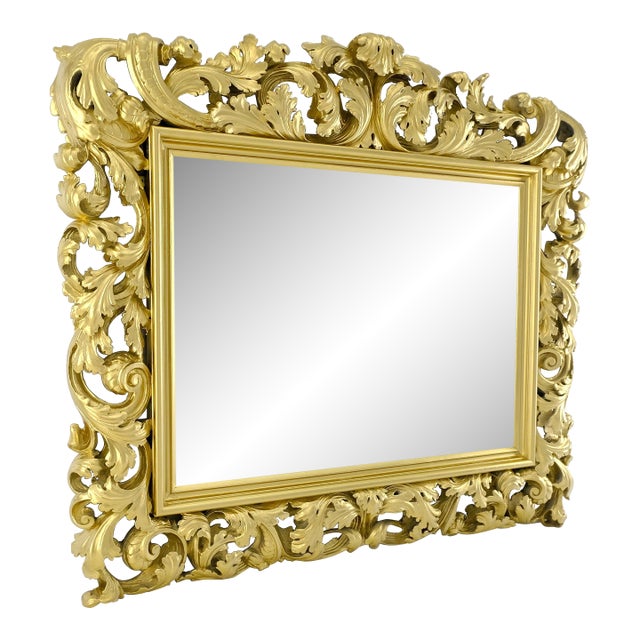 Massive Large Heavy carved Gold Gilt Frame Wall Mirror Regency Style For Sale