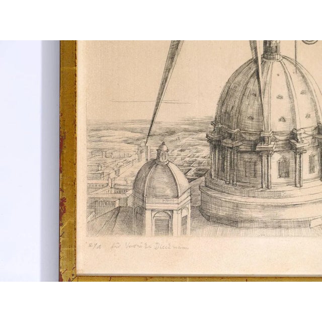 Fantastic Scene above Saint Peter - Original Etching by P. Collien - 1966 1966 For Sale - Image 3 of 5