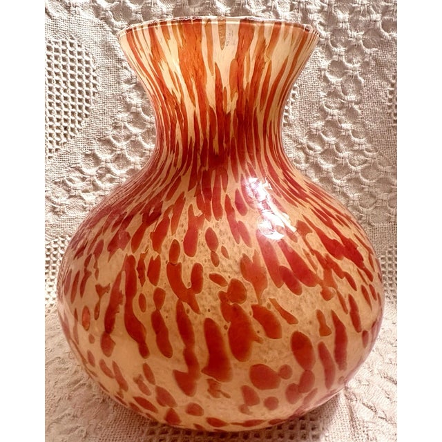 Vintage Murano Style Maestri Vetrai" Azzurra Italy Orange Vase For Sale In Orlando - Image 6 of 6