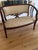 Vintage Victorian-Style Mahogany Upholstered Settee For Sale In Los Angeles - Image 6 of 11