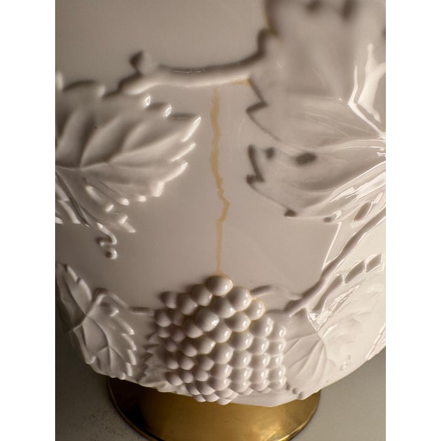 1950s Milk Glass Punch Bowl For Sale - Image 11 of 12