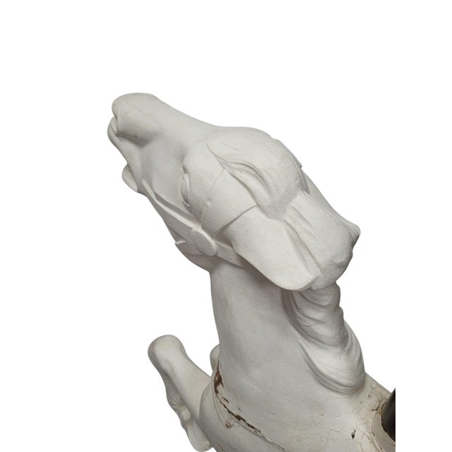 Rare Solid Tiger Oak Carousel Prancer, "Philadelphia School Folk Art Horse" For Sale - Image 10 of 16