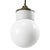 Vintage Industrial Porcelain, Brass, and Opaline Glass Pendant Light For Sale - Image 4 of 7