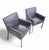 Beautiful pair of Manet Minotti arm chairs 1990s / brown leather / chrome Height 83Width 55Depth 60 cm
