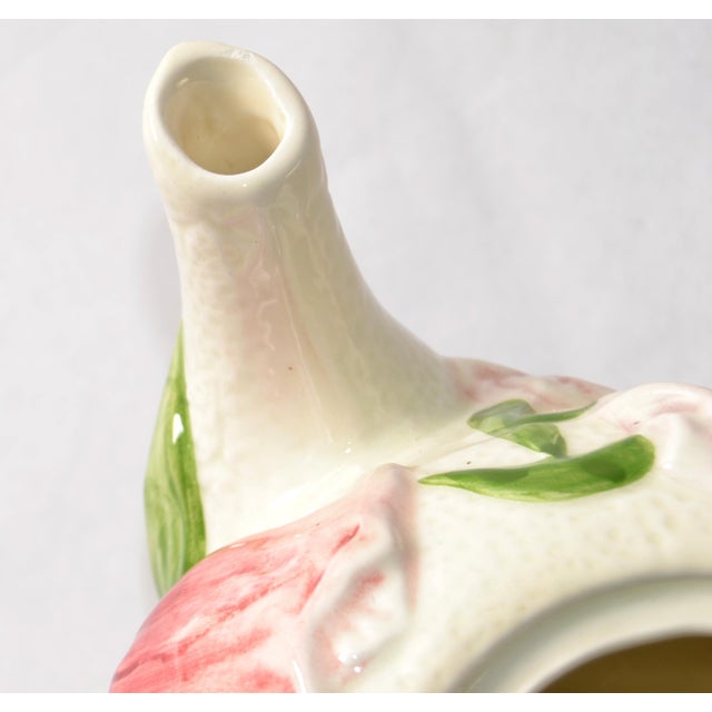 1993 Vintage Fitz & Floyd Majolica Ceramic Embossed Tulip Flowers Tea Coffee Pot For Sale - Image 10 of 18