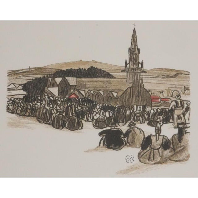 Mathurin Meheut, Waiting for the Procession, 1937, Engraving For Sale - Image 8 of 8