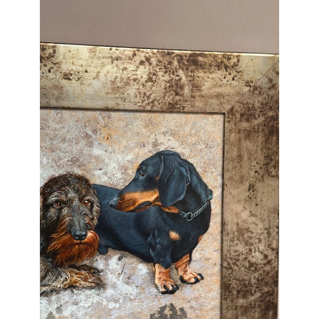 Plat. Victor, Dachshunds, 1960s, Oil on Canvas, Framed For Sale - Image 12 of 18