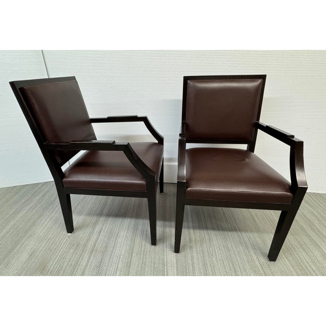 Christian Liaigre Fauteuils Neoclassical Arm Chairs, Pair For Sale - Image 9 of 12