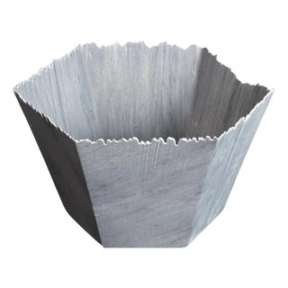 Drap G Hexagonal Decorative Bowl in Bardiglio Marble by Bufalini Marmi For Sale