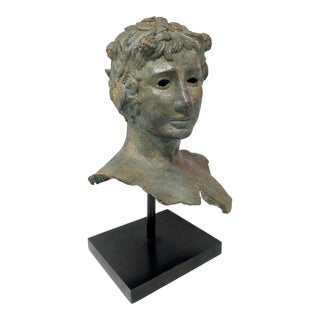 19th Century Greco-Roman Bronze Bust: Bacchus/Dionysus For Sale