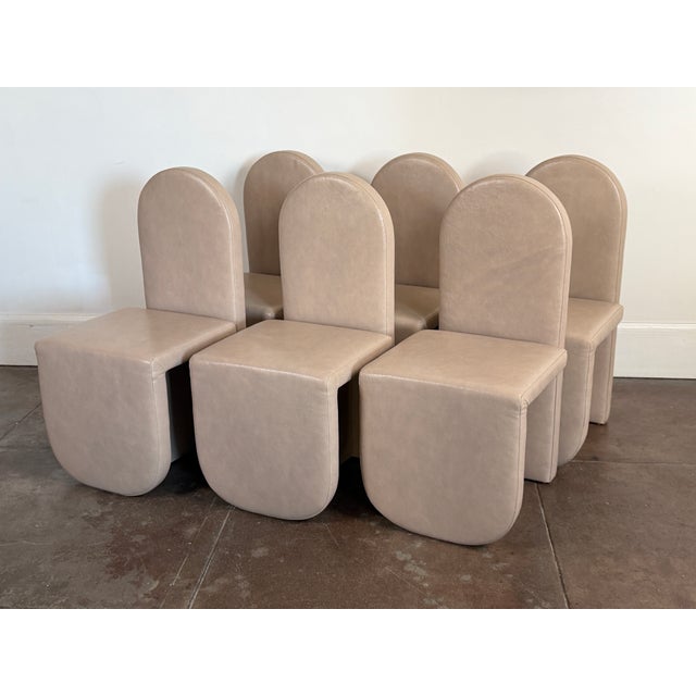 Mid-Century Modern Modern Leather Dining Chairs by Cuff Studio For Sale - Image 3 of 18
