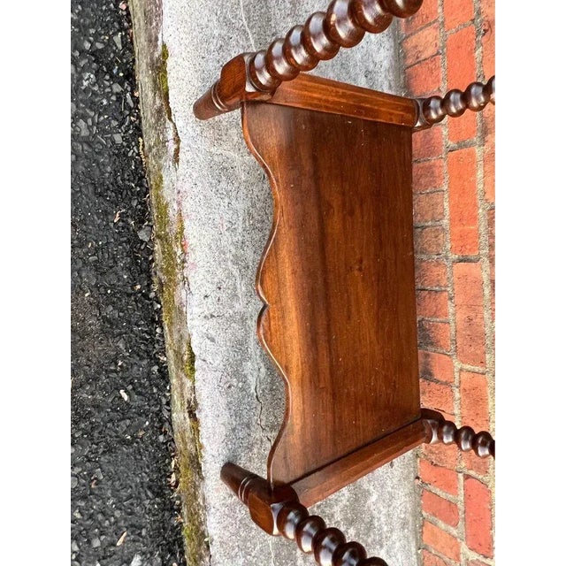 Early 20th Century Antique Mahogany Barley Twist Legs Side Work Table. For Sale - Image 5 of 11