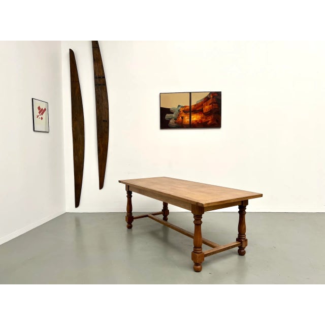 Wood Oak and Cherry Table, 1970s For Sale - Image 7 of 18