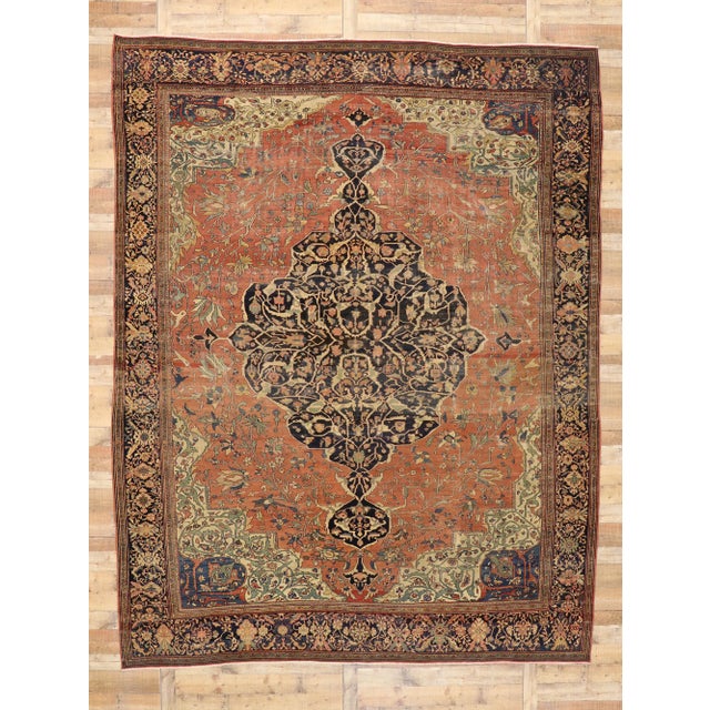Antique Persian Farahan Rug, 10'06 X 13'07 For Sale In Dallas - Image 6 of 7