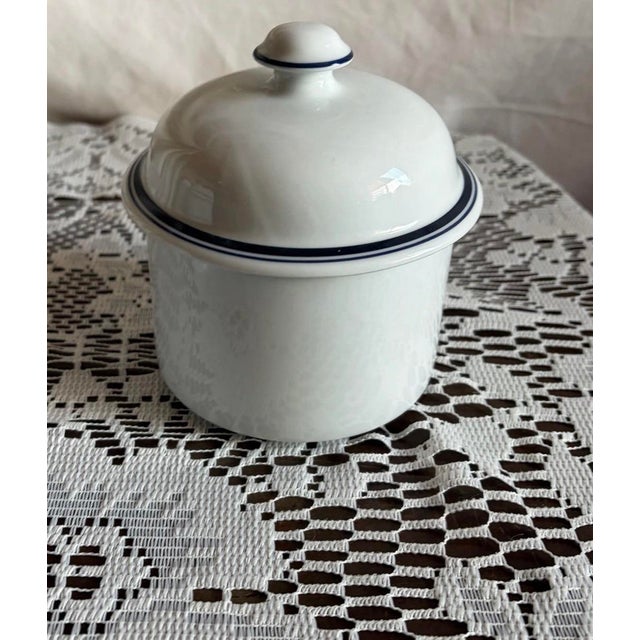 1970s Dansk Bistro Christianshavn White & Blue Hostess Set. For Sale In Greenville, SC - Image 6 of 7