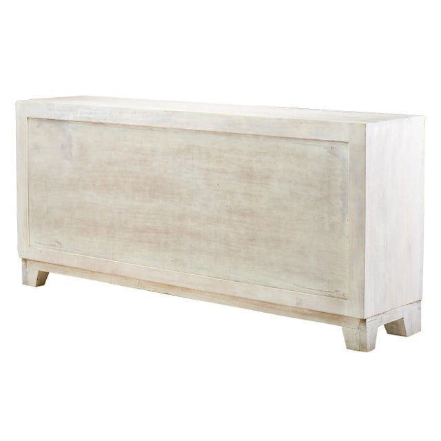 2020s Mosaic Whitewashed Sideboard Buffet Hand Carved Door For Sale - Image 5 of 5