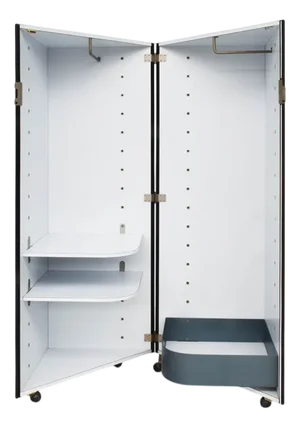 Minimalist Sliding Closet on Casters Mod. Triangular System for Elco by Joe Colombo, Italy, 1970s