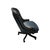 Wood Late 20th Century Hancock and Moore Intricately Carved Blue Swivel Office Chair For Sale - Image 7 of 8