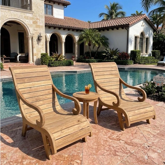Pair of Vintage Solid Teak Sculptural Steamer-Style Chaise Lounge Chairs For Sale - Image 12 of 12