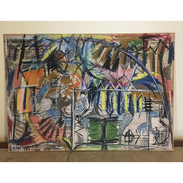 Ermete Lancini, Abstract Collage, 1960s, Mixed Media For Sale - Image 3 of 18