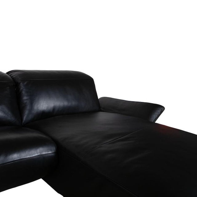 Elena Corner Sofa in Black Leather from Koinor For Sale - Image 10 of 18