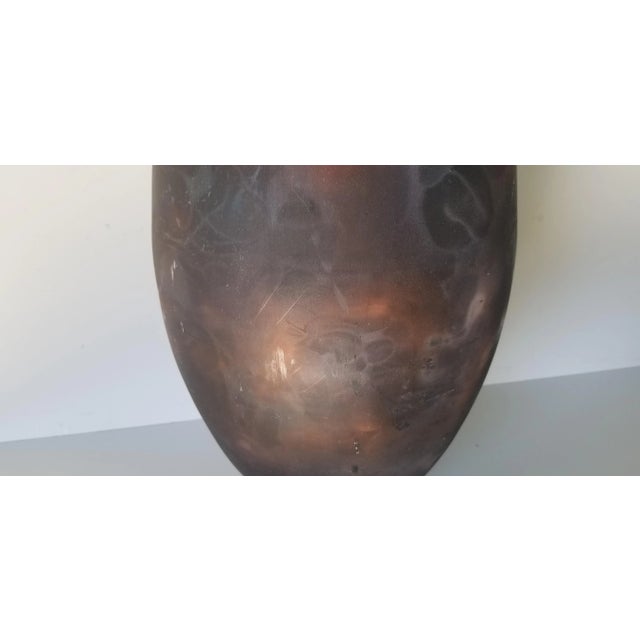 1980s Large- Vintage Raku Art Pottery Vase For Sale - Image 5 of 11