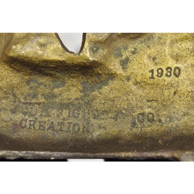 Victorian 1930 Creation Co Cast Iron Figural Painted Ship Boat Door Stop For Sale - Image 10 of 12