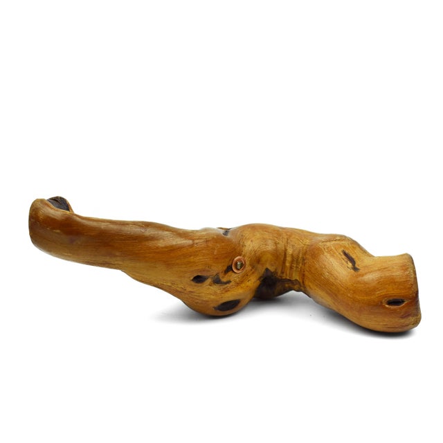 Mid 20th Century Oversized Natural Grapevine Wood Handle Corkscrew Wine Bottle Opener For Sale - Image 4 of 5