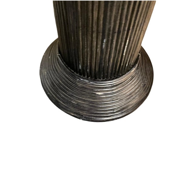 1970s 1970s Rattan Pedestal Plant Stand For Sale - Image 5 of 6