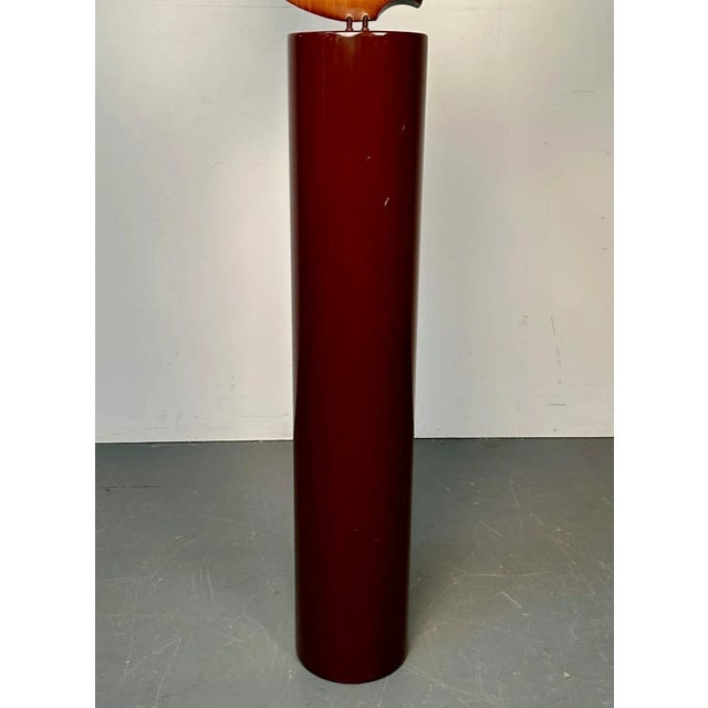 Modern Boomerang Wooden Sculpture on Steel Pedestal by David Hymes, Contemporary For Sale - Image 10 of 12