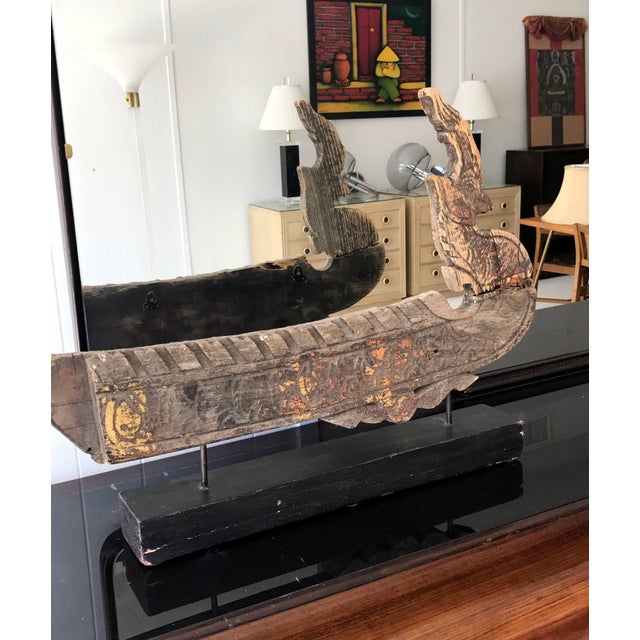 Early 20th Century Pari Antique Hong Bird Roof Carvings from Thailand For Sale - Image 5 of 10