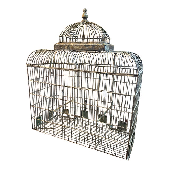 Enormous Vintage Metal Bird Cage For Sale