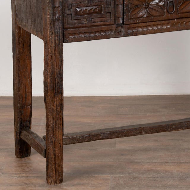 18th Century Rustic Portuguese Chestnut Console Table With Single Drawer For Sale - Image 14 of 18
