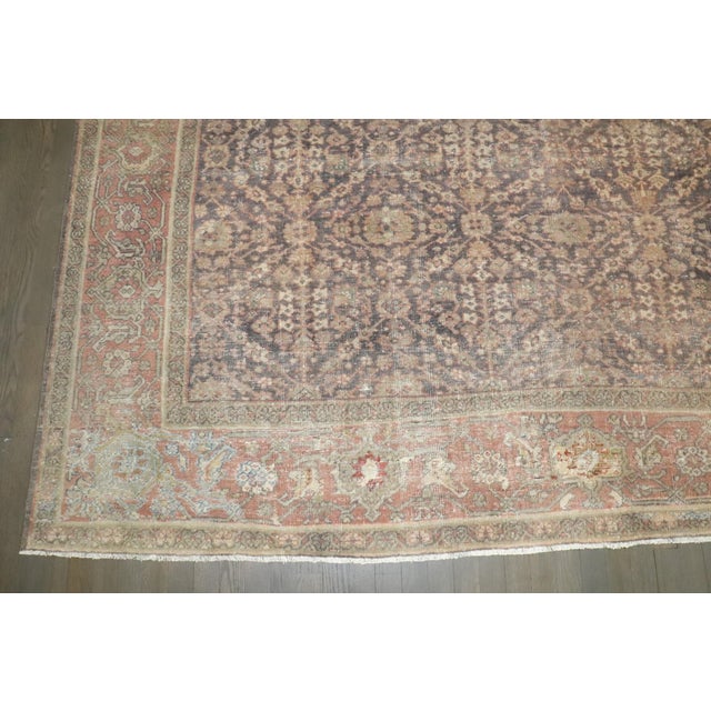 Square Distressed Persian Mahal Carpet For Sale - Image 4 of 9