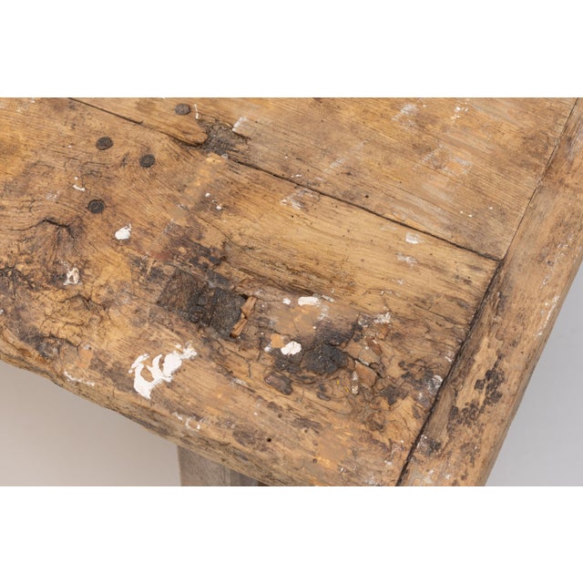 1900 - 1909 Stretcher Table in Pine, 1900 For Sale - Image 5 of 7