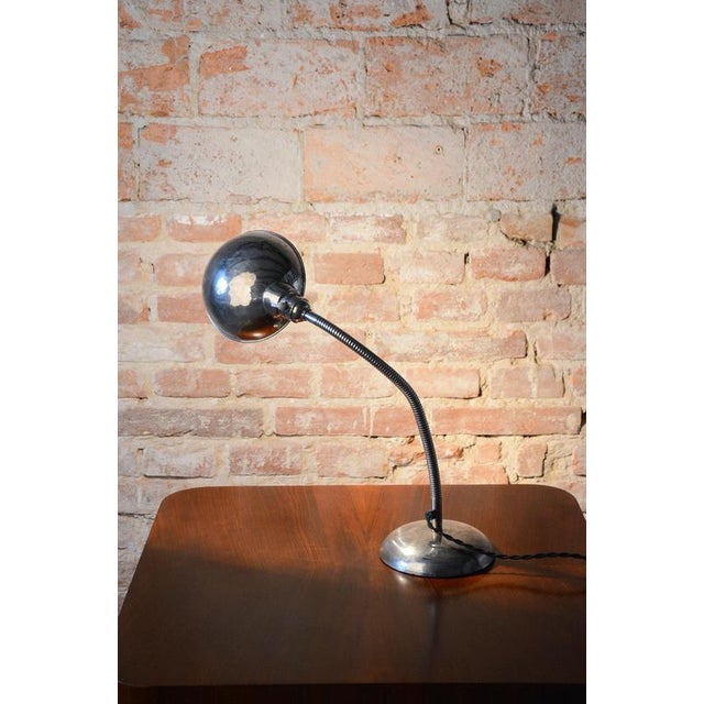 Bauhaus Bauhaus Table Lamp in Chrome-Plated Steel by M. Prokop, Czech, 1930s For Sale - Image 3 of 12