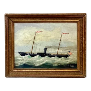19th Century American School Nautical Painting