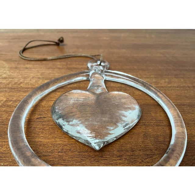 Vintage Swedish Heart Window Decoration in Glass by Bertil Vallien for Kosta Boda, 1970s For Sale - Image 10 of 15