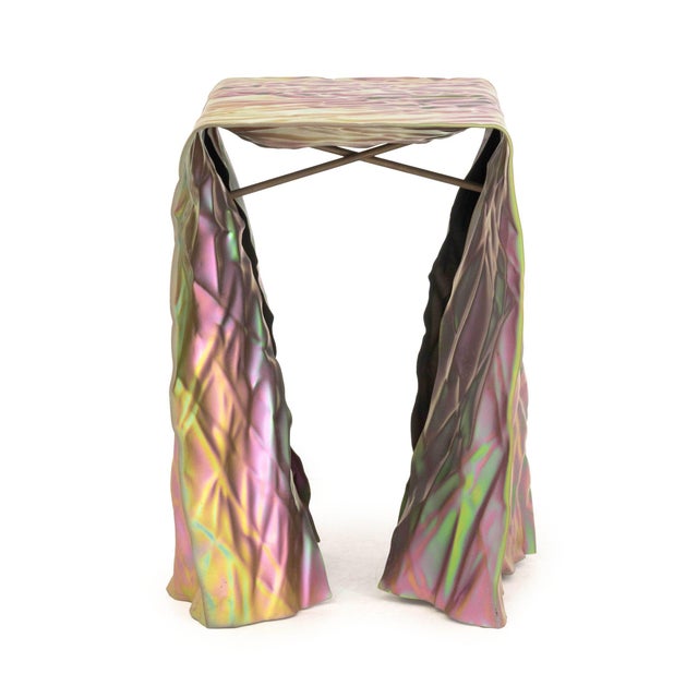 Christopher Prinz "Wrinkled Stool" Side Table For Sale In New York - Image 6 of 7