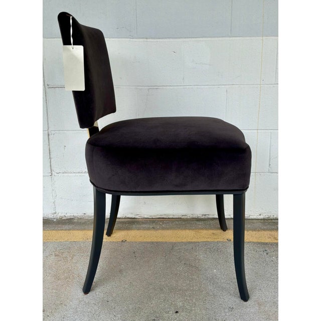 Modern Caracole Modern Dark Gray Faux Seal Skin Reserved Seating Dining Chair/Desk Chair For Sale - Image 3 of 7