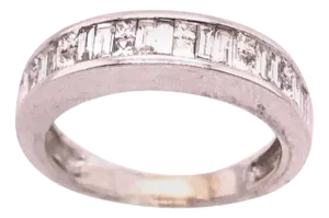 14 Karat White Gold and Diamond Bridal Ring 1.25 Total Diamond Weight, Size 5