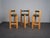 Architectural Wood and Leather Bar Stools, Netherlands, 1990s, Set of 3 For Sale - Image 11 of 11