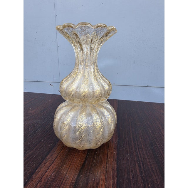 Barovier Vase in Murano Glass with Gold Dust, 1960 For Sale - Image 9 of 10